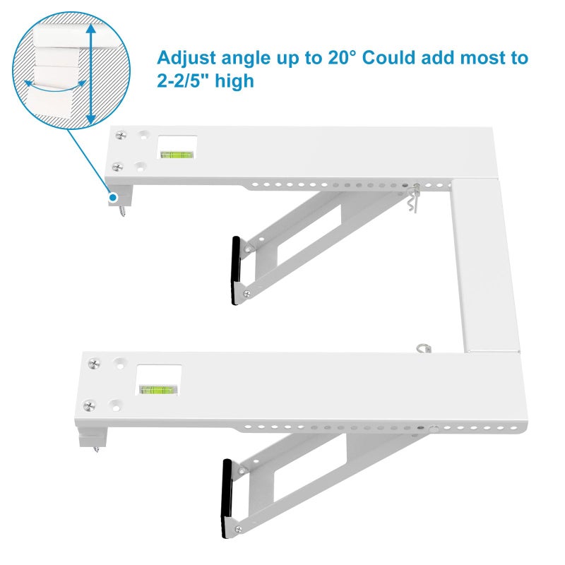 Qualward Air Conditioner Bracket Window AC Support Brackets - Heavy Duty with 2 Arms, Up to 180 lbs for 12000 to 24000 BTU AC Units- Fits Single Or Double Hung Windows - Image 2